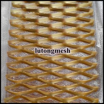 Gold color Expanded metal mesh,exterior wall covering metal mesh