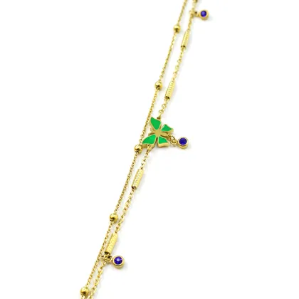 Custom Logo China Supplier: Exquisite Golden Steel Butterfly Anklet for Women