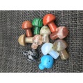Natural Mixed Gemstone Mushroom Shaped Polished Decor Healing Gift Decorative Stones And Crystals