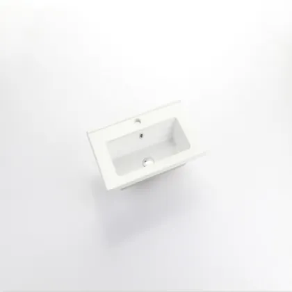 Europe Vasque Modern Rectangle Thin White Ceramic Bathroom Sink