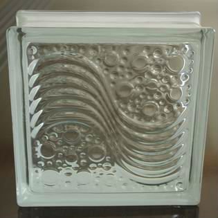 Sea wave clear decorative glass block