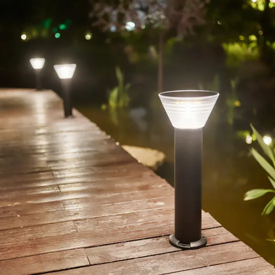 Modern Black LED Solar Garden Light - Eco-Friendly Aluminum Courtyard Outdoor Lighting