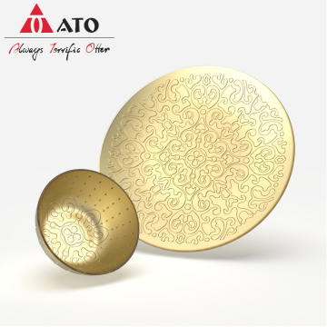 Ato Gold Glass Charger Plate Glass Linning Plants