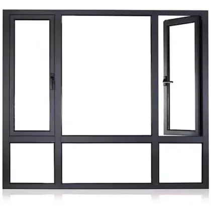 Black Aluminium Alloy Double Glazed Bay Window
