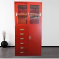 Steel with Glass Door Sliding Cabinet with Drawers