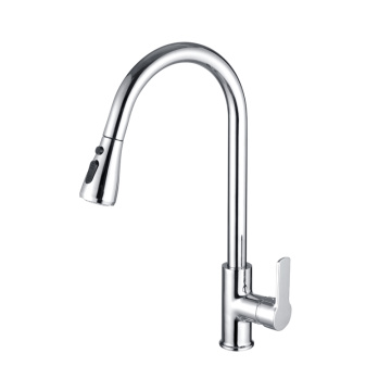 Supporting Chrome Mounted Pull Down Brass Kitchen Faucet
