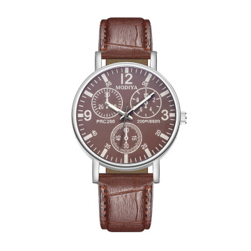 Relojes de cuarzo de cuero de cuero PU de Wallwatch Vintage para hombres