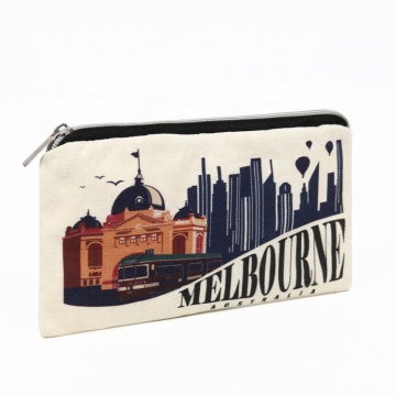 Wholesale Eco Friendly Custom Printed Canvas Cosmetic Pouches with Logo