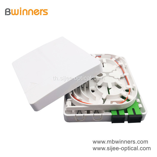 FTTH 2 core 2 พอร์ต SC / LC ไฟเบอร์ซ็อกเก็ตผนังไฟเบอร์ออปติกหน้ากากมินิกล่องขั้ว