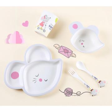 melamine dinnerware set mouse shaped 5pcs set