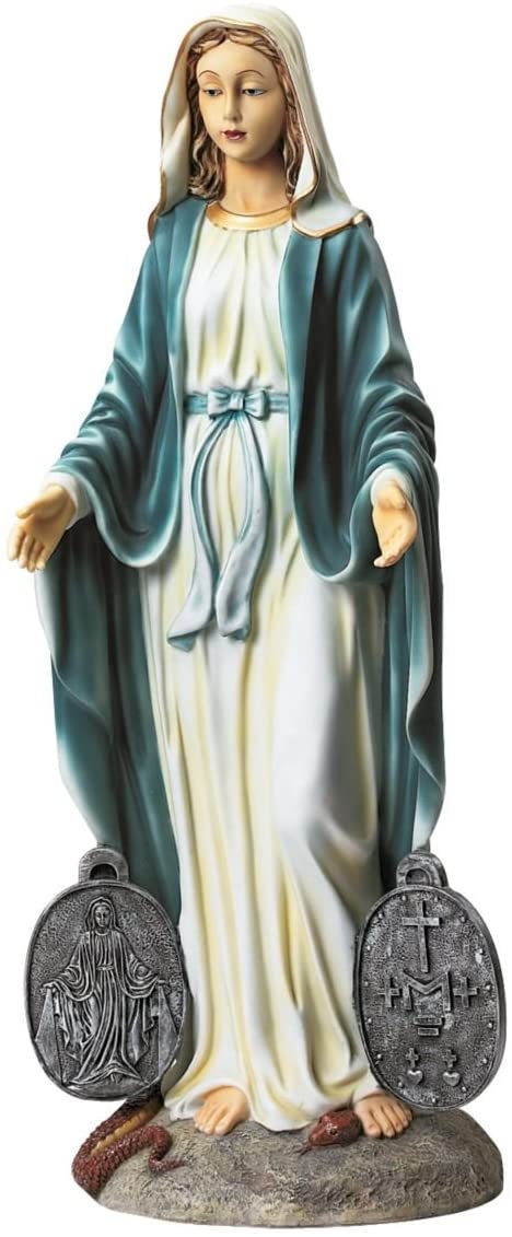 Medal Madonna Italian Style Religious Garden Statue