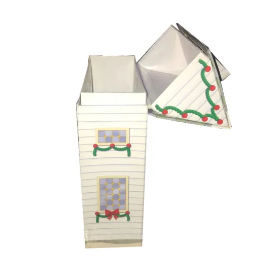 Cardboard paper house shape box for packaging toy