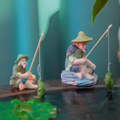 Wholesale Aquarium Decorations: PVC Fisherman Figures for Fish Tanks