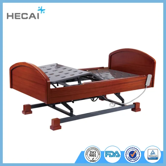 LS-EA3001A Wooden electric adjustable homecare bed with stainless steel fold