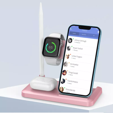 2022 أفضل مبيعا Amazon Portable 4-in-1 محطة الشاحن اللاسلكية 15W QC3.0 شحن سريع الرصيف