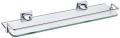 Light simple glass shelf chrome with rail bathroom