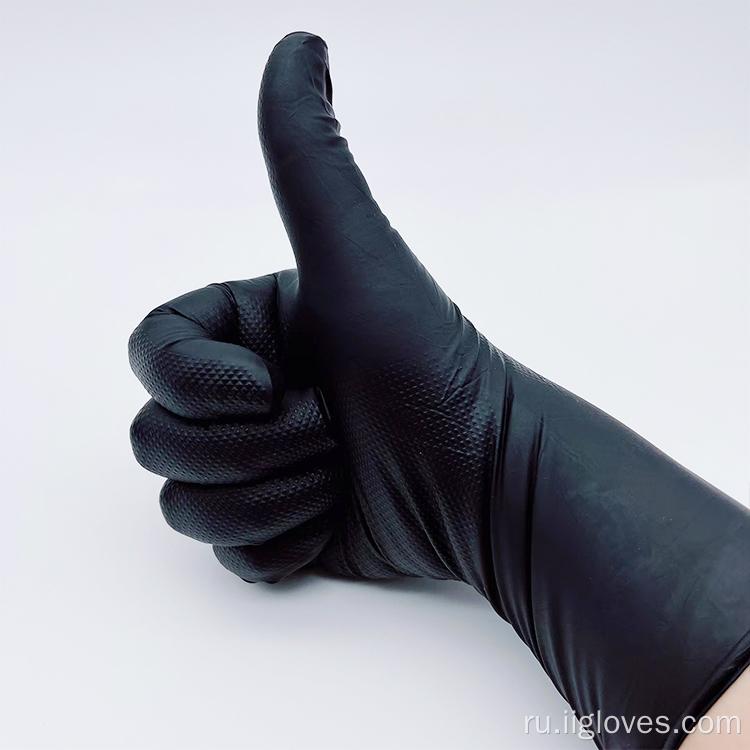 Автомобильные промышленные черные нитрильные виниловые перчатки