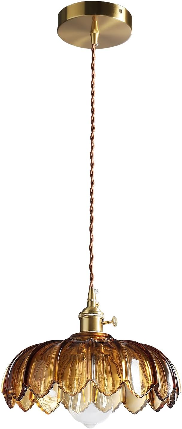 Glass shade pendant lamp