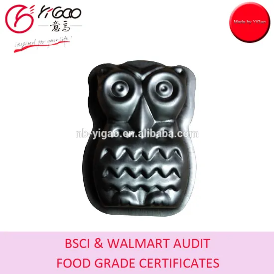 YG-M4031 non stick coated 0.6mm metal Mini Owl Shaped Cake Mold