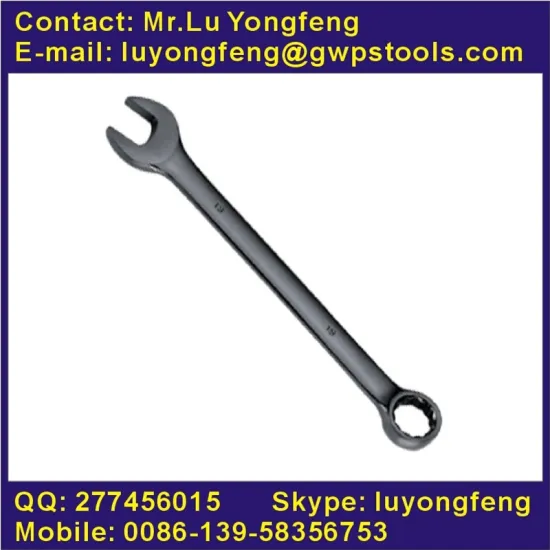 Cr-v metric black finished combination wrench