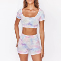 Tie dye pastel yoga shorts