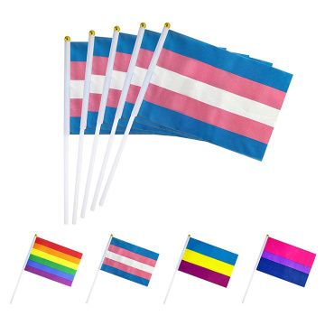 Hot Selling LGBT Printed Polyester Pride hand Flags