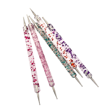 5 szt. Flower podwójny brokat Polski manicure metalowy zestaw - Narzędzia do paznokci