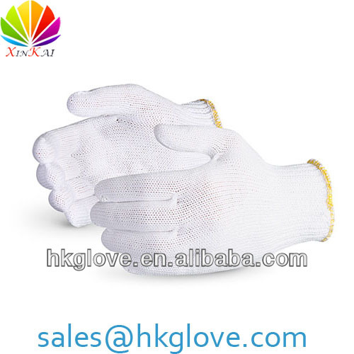 Bright White Nylon String Knit Glove for Working HK1101