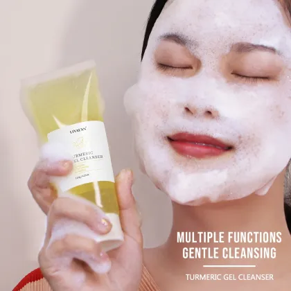 Organic Turmeric Facial Gel Cleanser for Pore Cleansing and Moisturizing