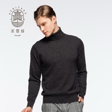 Men's turtle neck pure cashmere sweater