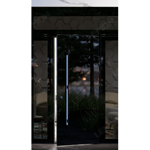 Luxury House Wood Pivot Front Door Exterior