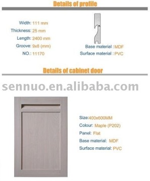 MDF(CARB Approved) Overlaid by PVC Cabinet Door