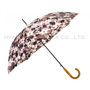 Parapluie de bâton floral pour dames