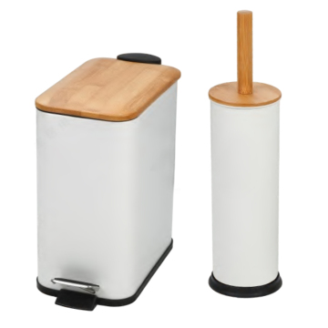 5 Liter Square Steel Dustbin with Soft-Close and Foot Pedal, Brushed Surface for Bathroom
