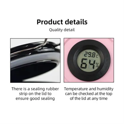 High Quality Activated Carbon Lash Glue Storage Container with Thermohygrometer