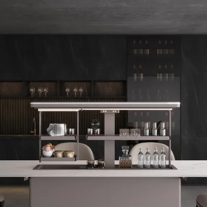 Modern Adjustable Refrigerated Ice Table - Smart Glass Marble Stone Dining Furniture