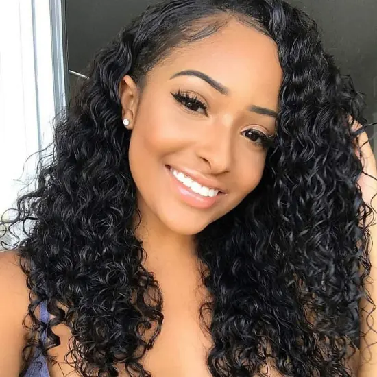 Water wave lace front wig real human hair 13x4 high definition front lace wig curls for women Brazilian real original natural
