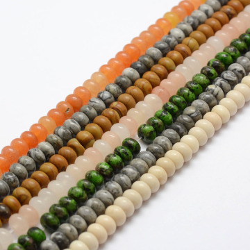 Shop Pandahall's Mixed Color Natural Rondelle Gemstone Beads, Sizes 6x4mm