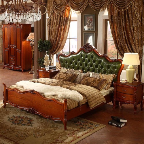 Exquisite European Style Latest Double Bed Designs Furniture