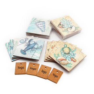 Grosir coaster Wood MDF &amp; Cork yang ramah lingkungan dengan harga terjangkau: UV Designs Design Warna Penuh