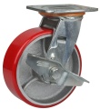 Red Duty Ball Heavy Industrial Double Trolley Casters