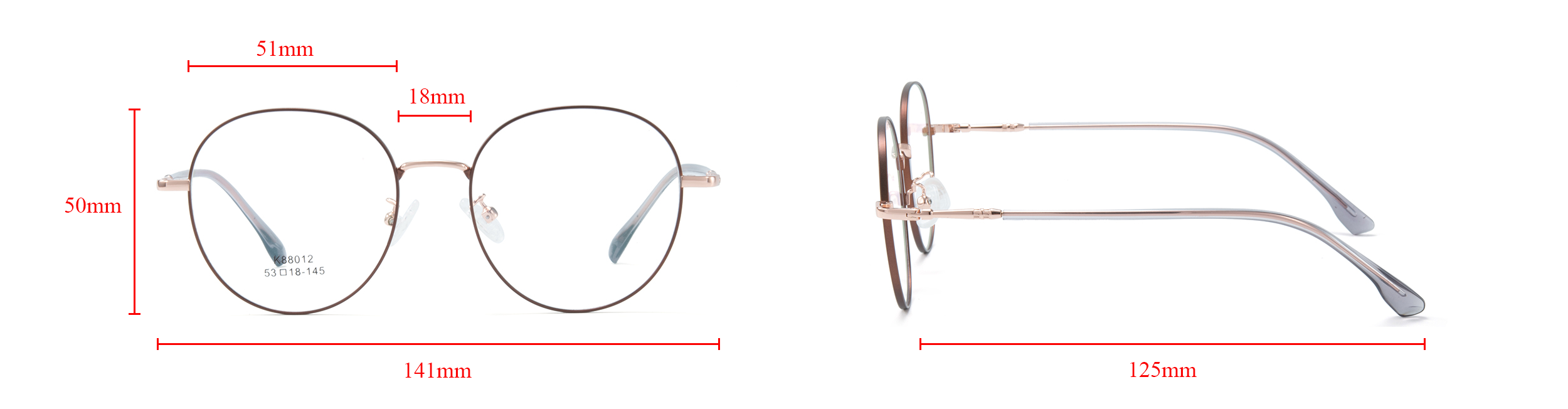 Metal Glasses Frames Size