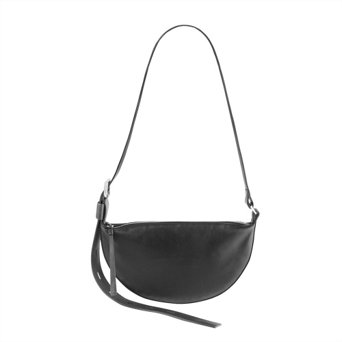 Genuine Leather Half-Moon Crossbody Bag