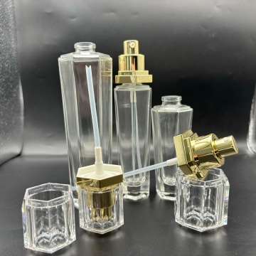 Hot Sale Clear Glass Bottle with Gold Pump - 45ml/65ml/120ml