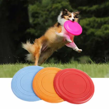 Non-Toxic Silica Gel Dog Frisbee Pet Flying Disc Training Fetch Toy