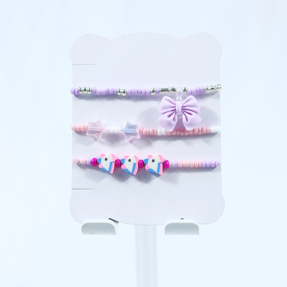 12x14mm lila Bogenmädchenarmband 3-teiliges Set