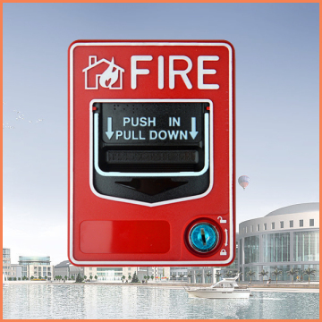 Red Color Single Pole 24VDC Square Portable Wired Manual Pull Station