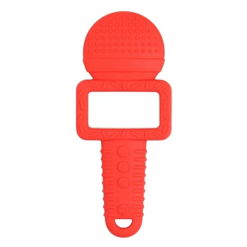 Microphone Design Toy Pacificier Clip Silicone Teether