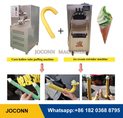 Hollow Tube Helado Suave Making Machine Rice Puffing Extruder