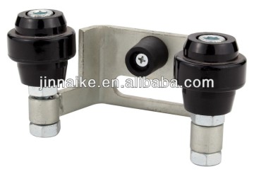 door stopper with 2 black nylon rollers and steel plate